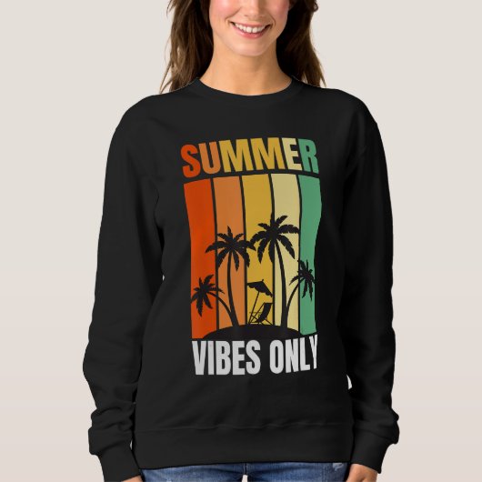 Retro Summer Vibes Vintage Rays Beachy Vibes Sweatshirt (Vorderseite)