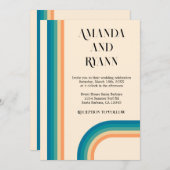 Retro Summer Vintag Unique QR Code Hochzeit Einladung (Vorne/Hinten)