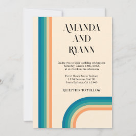 Retro Summer Vintag Unique QR Code Hochzeit Einladung