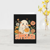 Retro Summerween Ghost Boho Bloral Sommer Hallowee Karte (Gelbe Blume)