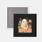 Retro Summerween Ghost Boho Bloral Sommer Hallowee Magnet (Vorderseite/Rückseite)