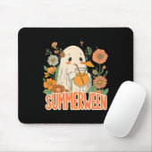 Retro Summerween Ghost Boho Bloral Sommer Hallowee Mousepad (Mit Mouse)