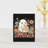 Retro Summerween Ghost Summer Halloween Karte (Gelbe Blume)