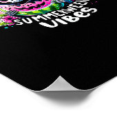 Retro Summerween Vibe Watermelon Ghost Summer Skel Poster (Ecke)