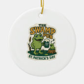 Retro-Sumpf-Pub-Frosch St. Patrick's Day Keramik Ornament (Vorne)