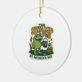 Retro-Sumpf-Pub-Frosch St. Patrick's Day Keramik Ornament (Links)