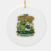 Retro-Sumpf-Pub-Frosch St. Patrick's Day Keramik Ornament (Hinten)