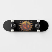 Retro Sun and Moon Unisex Skateboard (Horizontal)