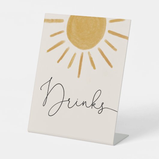 Retro Sun Baby Duschtränke Sockelschild (Vorderseite)