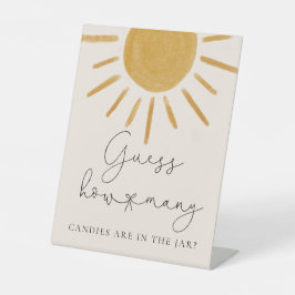 Retro Sun Babydusche schätzt, wie viele Candies Sockelschild