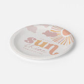 Retro Sun Birthday Party Teller (Schrägansicht)