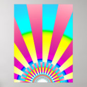 Retro Sun Boho Gelb rosa Abstrakte Kunst Poster (Vorne)