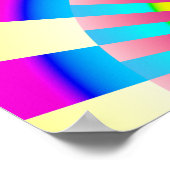 Retro Sun Boho Gelb rosa Abstrakte Kunst Poster (Ecke)