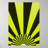 Retro Sun Boho Gelbe Schwarze Abstrakte Kunst Poster (Vorne)