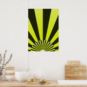 Retro Sun Boho Gelbe Schwarze Abstrakte Kunst Poster (Küche)
