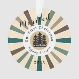 Retro Sun Brown Fir Tree | Erste Weihnachten Verhe Ornament