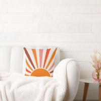 Retro Sun Burst Sonnenuntergang Orange Gelb Rosa
