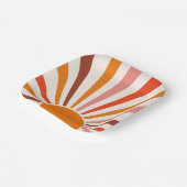 Retro Sun Burst Sonnenuntergang Orange Gelb Rosa Pappteller (Gewinkelt)