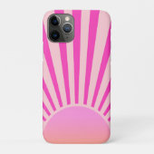 Retro Sun Burst Sunset Sunrise Hot Pink Ombre Case-Mate iPhone Hülle (Rückseite)