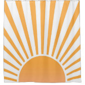 Retro Sun Burst Sunset Sunrise Orange Duschvorhang (Vorderseite)