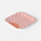 Retro Sun Burst Sunset Sunrise Pastell Pink Pappteller (Gewinkelt)