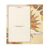 Retro Sun | Daily Notes and Checklist Notepad Notizblock (Vorderseite)