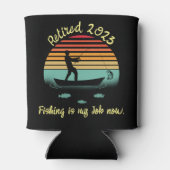 Retro Sun Funny Fishing Retirement Dosenkühler (Rückseite)