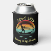 Retro Sun Funny Fishing Retirement Dosenkühler (Kanne Rückseite)