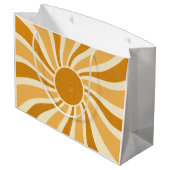 Retro Sun Geschenktasche Große Geschenktüte (Rückseite Schrägansicht)