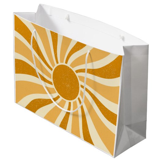 Retro Sun Geschenktasche Große Geschenktüte (Rückseite Schrägansicht)