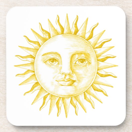 Retro Sun Getränkeuntersetzer (Vorderseite)