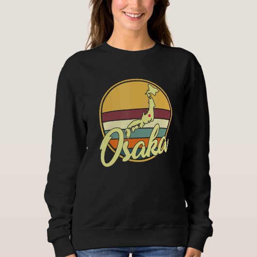 Retro Sun japanische Insel und Osaka Sweatshirt (Vorderseite)