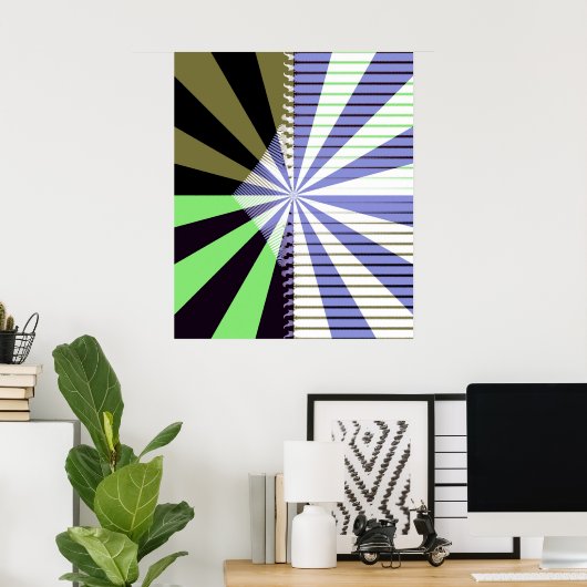 Retro Sun Mid Century Abstract Art Poster (Heimbüro)