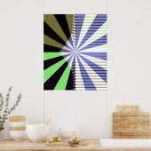 Retro Sun Mid Century Abstract Art Poster (Küche)