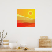 Retro Sun Mid Century Moderne Kunst abstraktes Pos Poster (Küche)