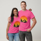 Retro Sun Minimalistisch Pine Tree T-Shirt (Unisex)