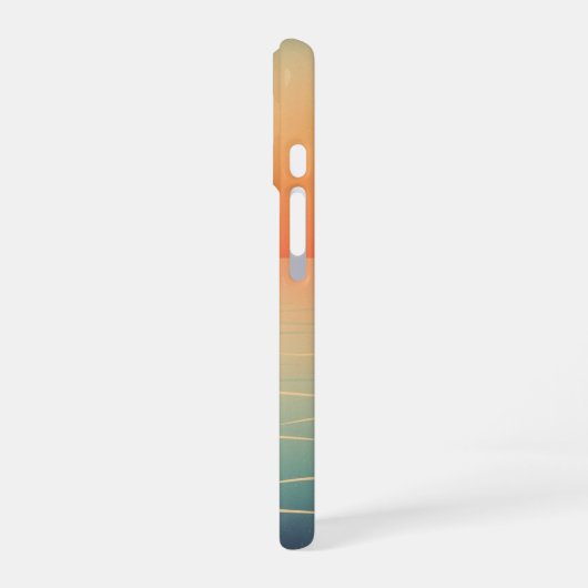 Retro Sun Over the Ocean iPhone 16 Hülle (Linke Seite)