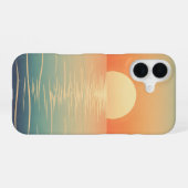 Retro Sun Over the Ocean iPhone 16 Hülle (Rückseite (Horizontal))