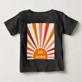 Retro Sun Rays Burset Orange Yellow Red Baby T-shirt (Vorderseite)