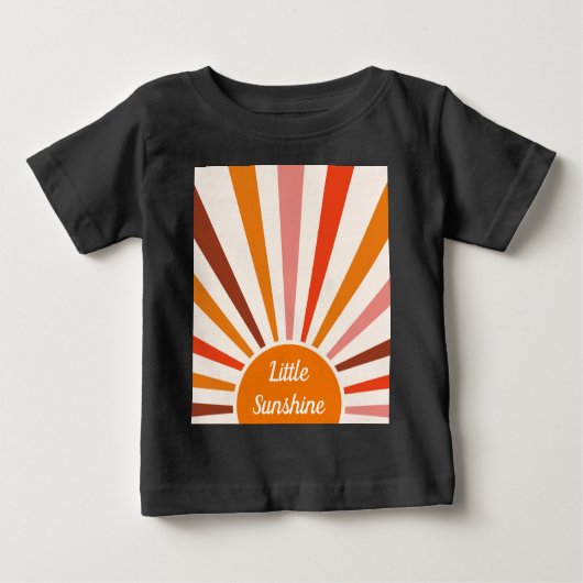 Retro Sun Rays Burset Orange Yellow Red Baby T-shirt (Vorderseite)
