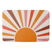 Retro Sun Rays Burset Orange Yellow Red Badematte (Vorderseite)