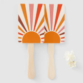 Retro Sun Rays Burset Orange Yellow Red Fächer (Vorne und Hinten)