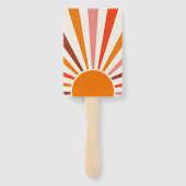 Retro Sun Rays Burset Orange Yellow Red Fächer (Rückseite)