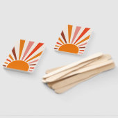 Retro Sun Rays Burset Orange Yellow Red Fächer (Non-assembled)