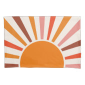 Retro Sun Rays Burset Orange Yellow Red Kissenbezug (Vorderseite-Links)
