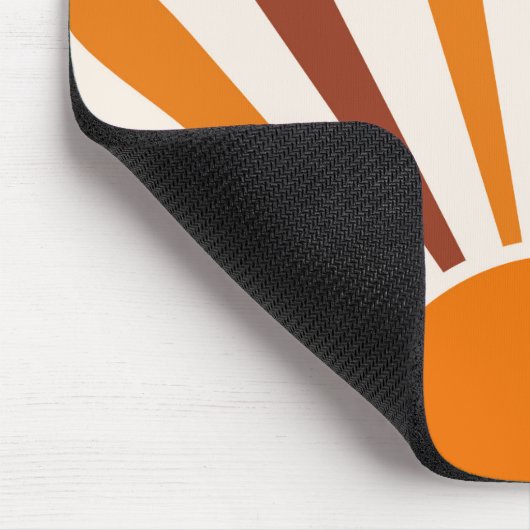 Retro Sun Rays Burset Orange Yellow Red Mousepad (Ecke)