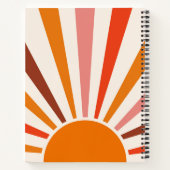 Retro Sun Rays Burset Orange Yellow Red Notizblock (Rückseite)