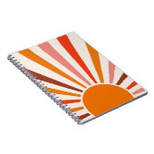 Retro Sun Rays Burset Orange Yellow Red Notizblock (Rechte Seite)