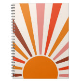 Retro Sun Rays Burset Orange Yellow Red Notizblock (Vorderseite)