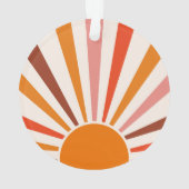Retro Sun Rays Burset Orange Yellow Red Ornament (Rückseite)